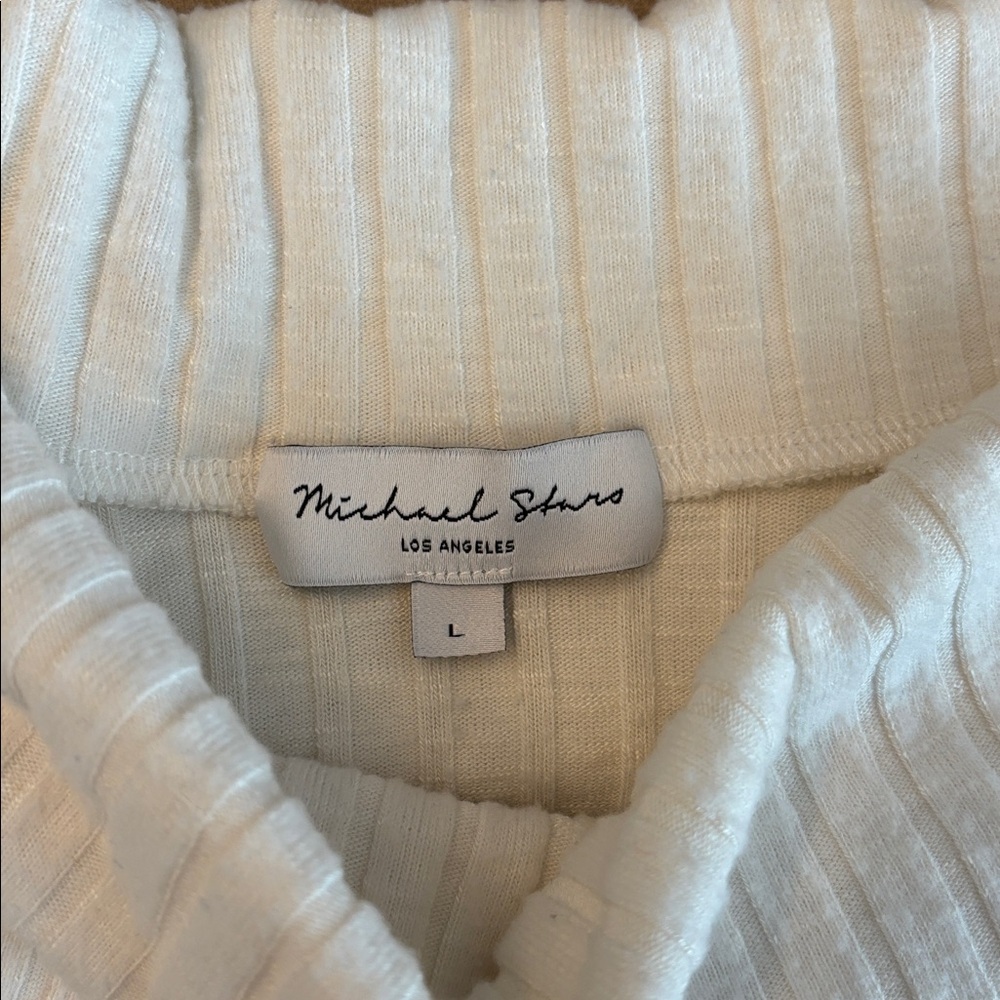 Michael Stars Off-Shoulder Ribbed Sweater - Cream - Picture 2 of 3